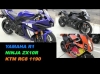 Yamaha R1, Kawasaki NINJA ZX10R &amp; KTM RC8 1190  Review and Walk Around